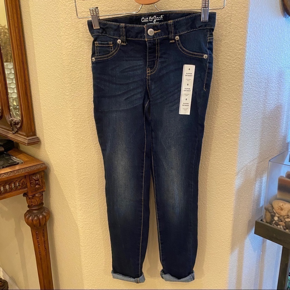 NWT~CAT & JACK Dark Blue Super Skinny Jeans Size 8